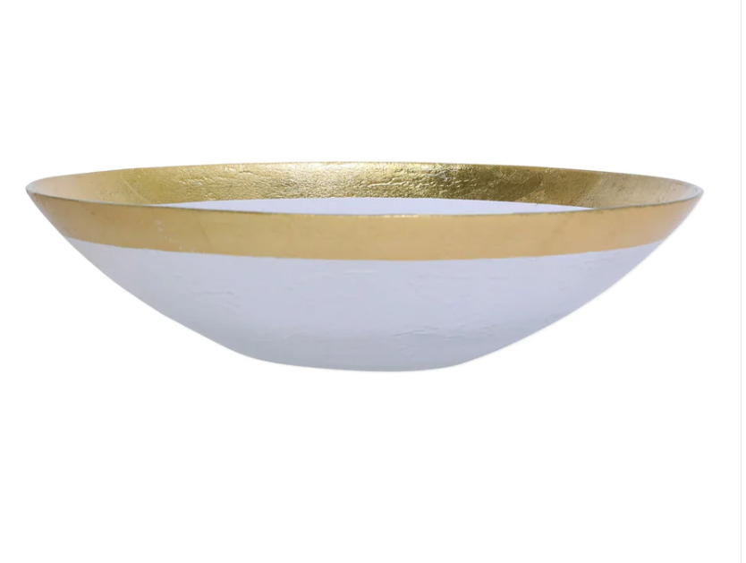 Vietri - Rufolo Glass Gold Organic Large Bowl