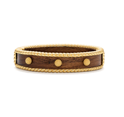 Bracelet - Berry Small Hinged Cuff in Teak