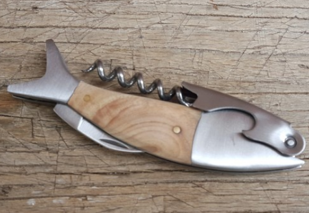 Corkscrew- Naturalist Single Stainless Steel,White Oak, Heavy Duty Fish Corkscrew