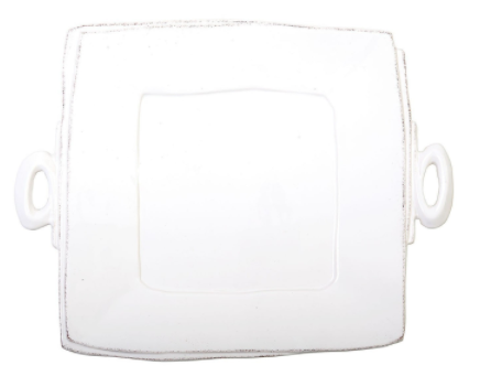 Vietri - Lastra White Handled Square Platter