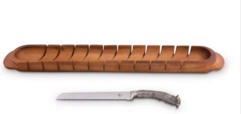 Vagabond House - Baguette Board w/Antler Bread Knife