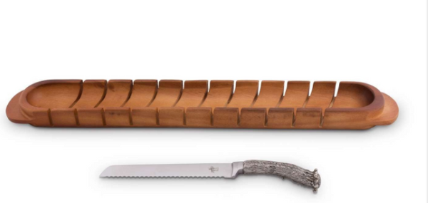Vagabond House - Baguette Board w/Antler Bread Knife
