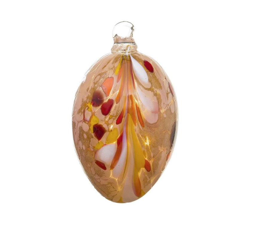 Handblown Glass Easter Eggs - Apricot