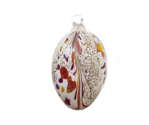 Handblown Glass Easter Eggs - White