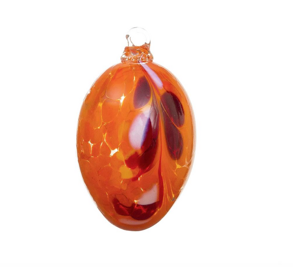 Handblown Glass Easter Eggs - Orange