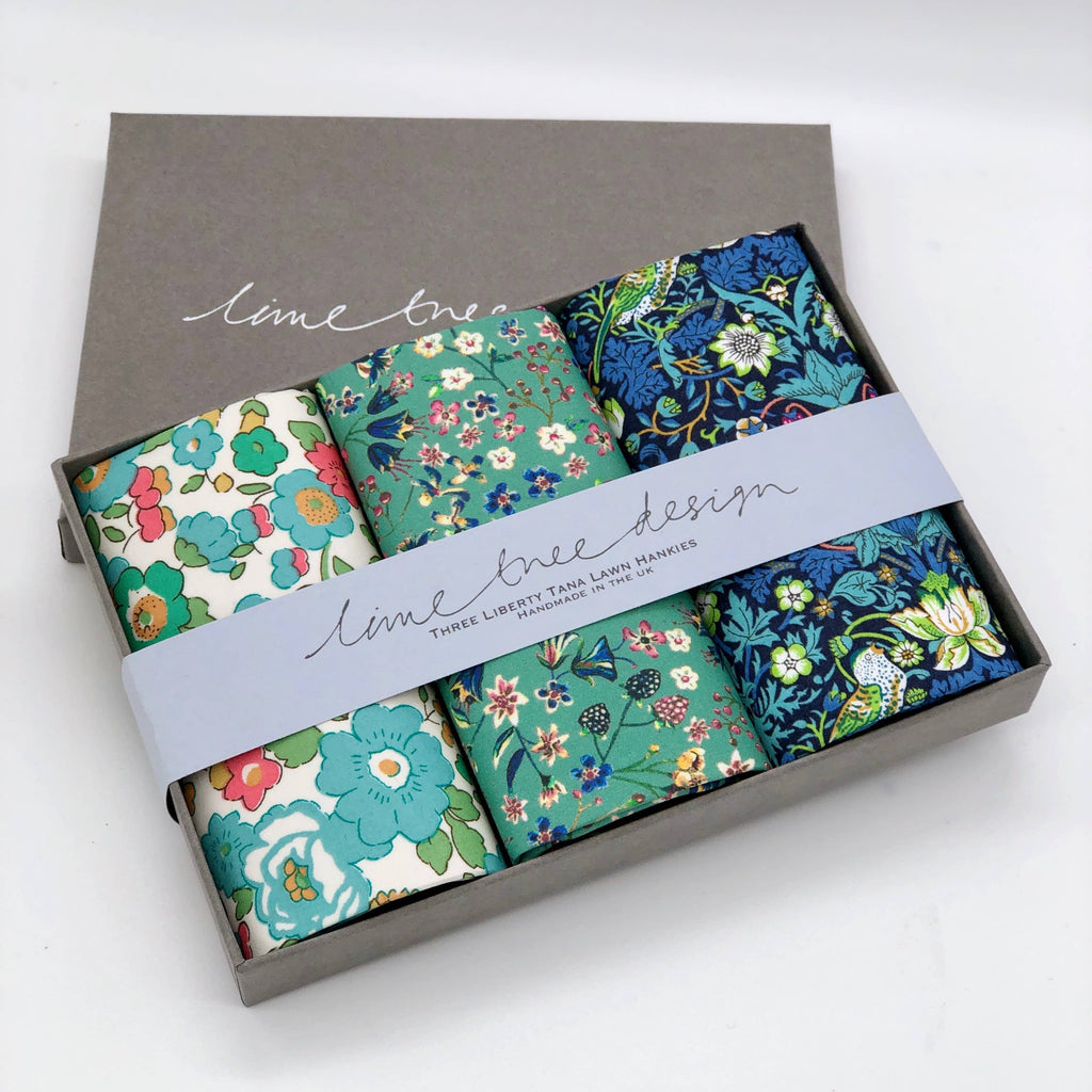 Handkerchiefs made with Liberty Fabric - Strawberry Thief