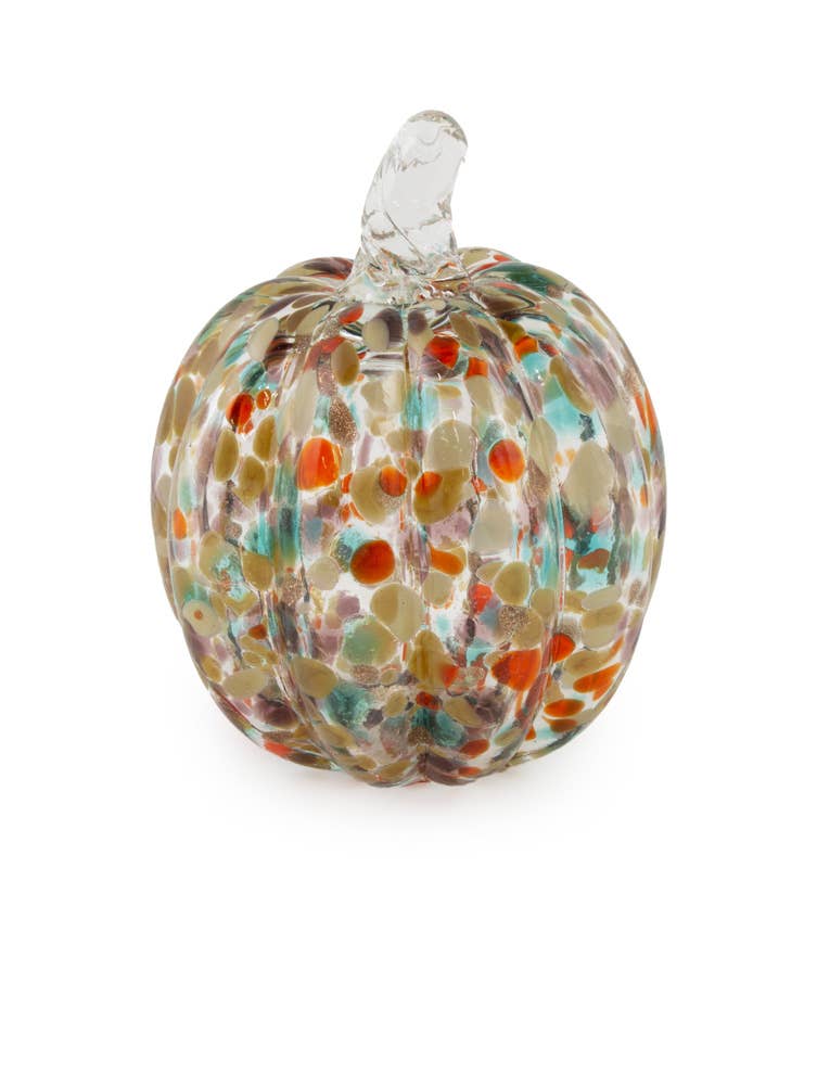 Pumpkin 3" Confetti Glass