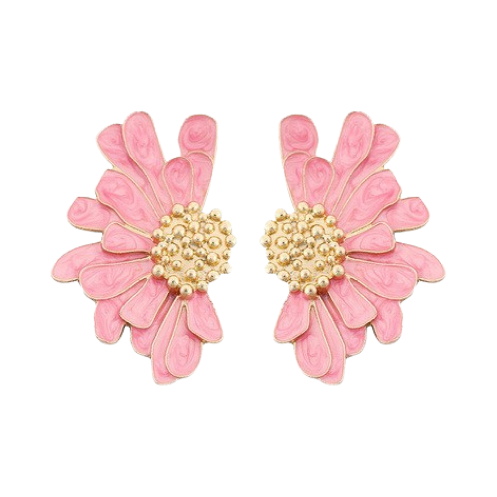 Earrings - Pink Statement Petal Wing