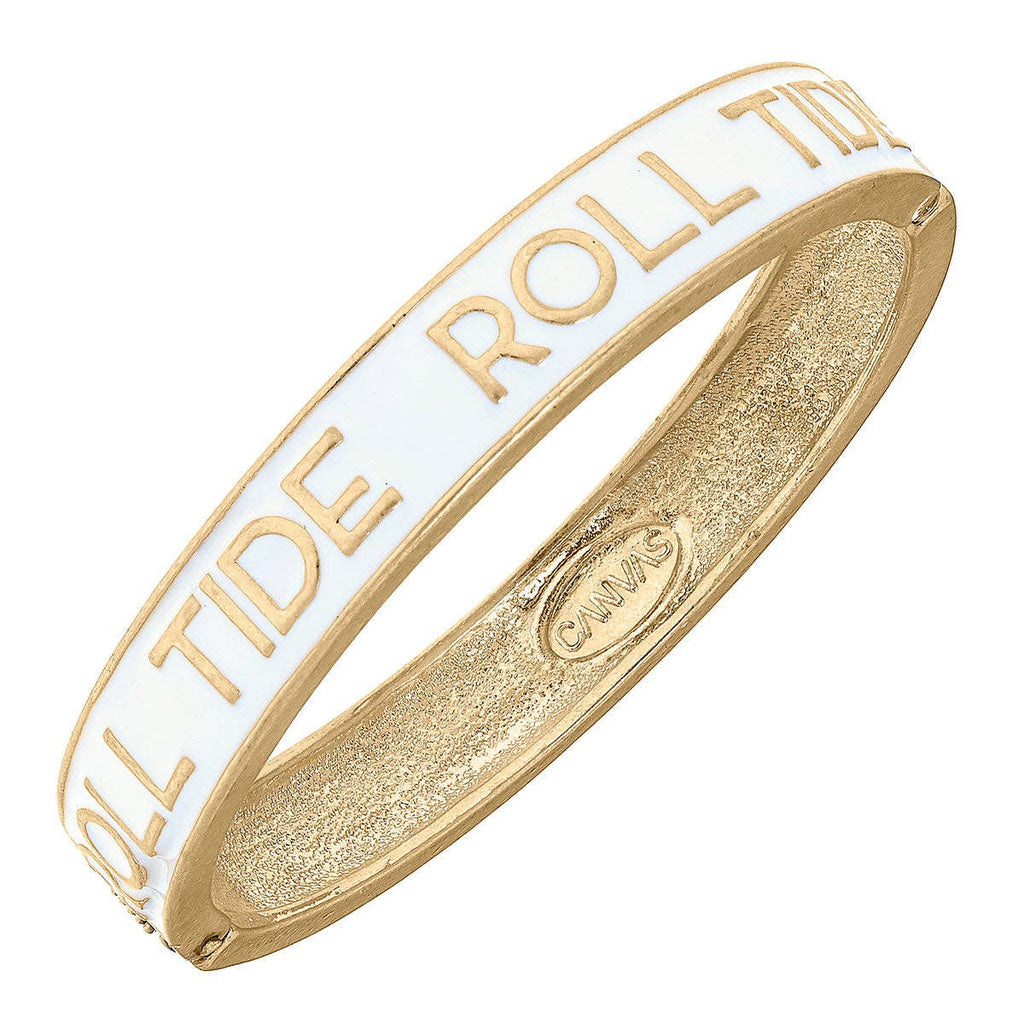 Bracelet - Alabama Crimson Tide Enamel Hinge Bangle in White