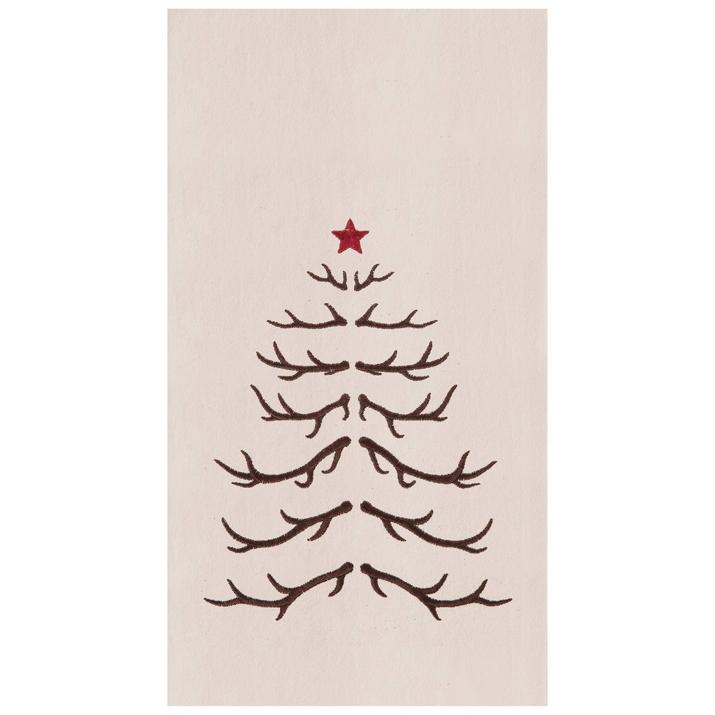 Towel - Christmas Antler Tree Flour Sack Kitchen Towel