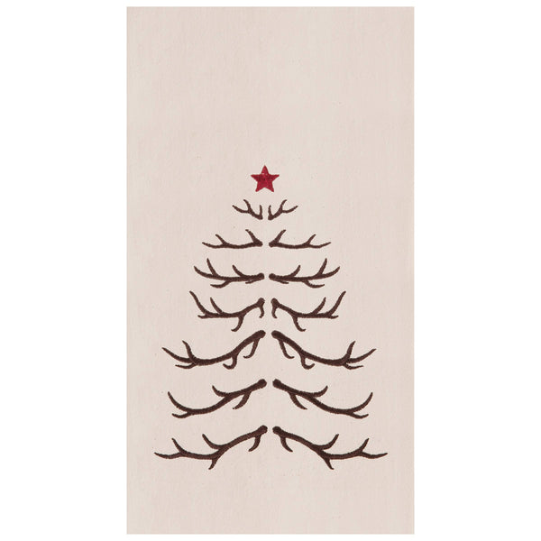 Towel - Christmas Antler Tree Flour Sack Kitchen Towel