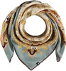 Scarf - Versailles Ornamental Silk Oversized Square Scarf - Turquoise