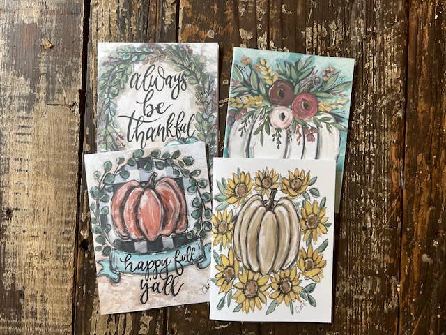 Notecards -  Set of Four Fall