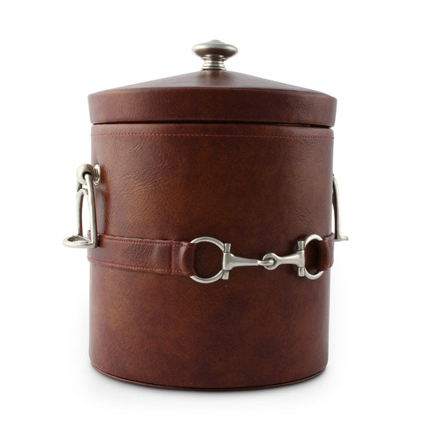 Vagabond House - Equestrian Horse Bit Leather Ice Bucket