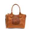Purse - Adelfia Tote Bag in Genuine Leather Engraved Suede