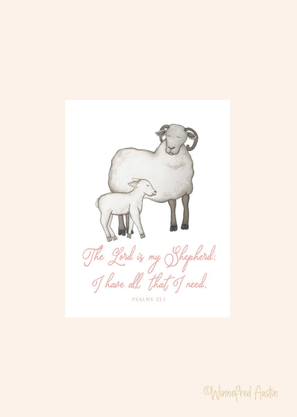 Greeting Card - The Lord is my Shepherd Notecard