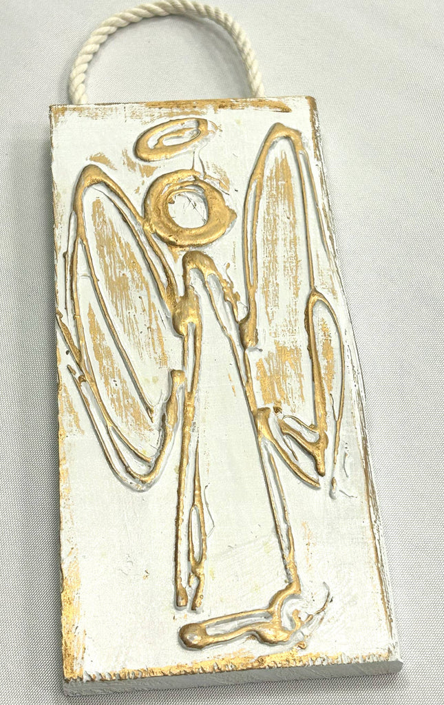 Handpainted White and Gold  Angel
