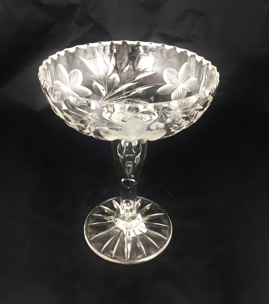 Estate Collection Compote - American Brilliant Period Cut Glass Footed