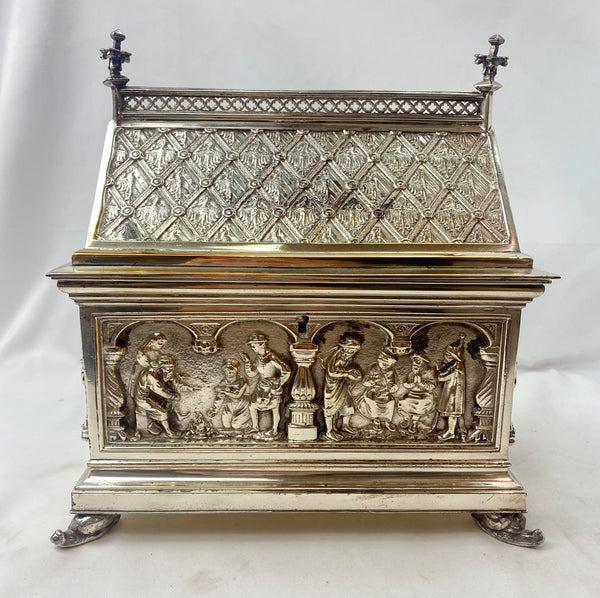 Estate Collection Silver Plate Antique Ecclesiastical Alms Box