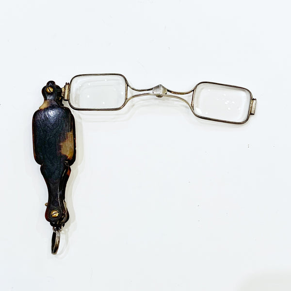 Estate Collection Lorgnette - Ladies Antique Folding Glasses w/Tortoise Shell Case