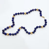 Estate Collection Necklace - 14K Gold Fluted Beads w/Lapis Beads
