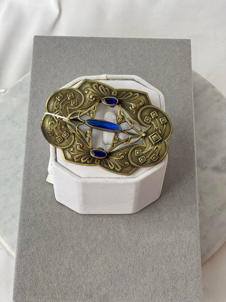Estate Collection - Art Nouveau Gilt Metal Sash Pin