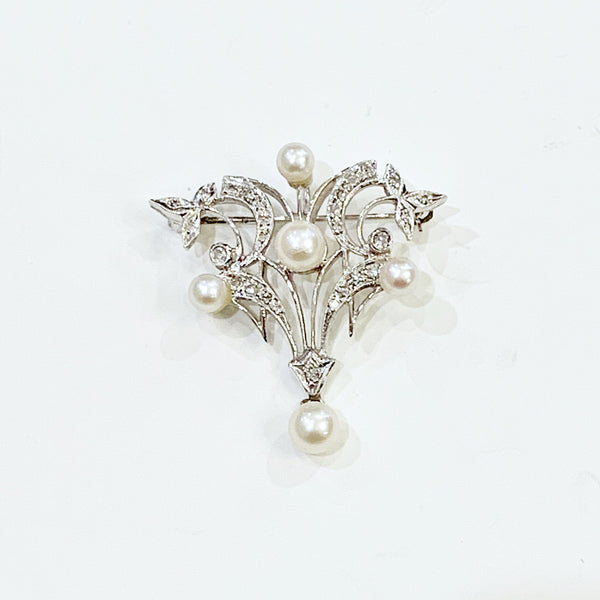 Estate Collection Brooch - Antique Gold & Pearl