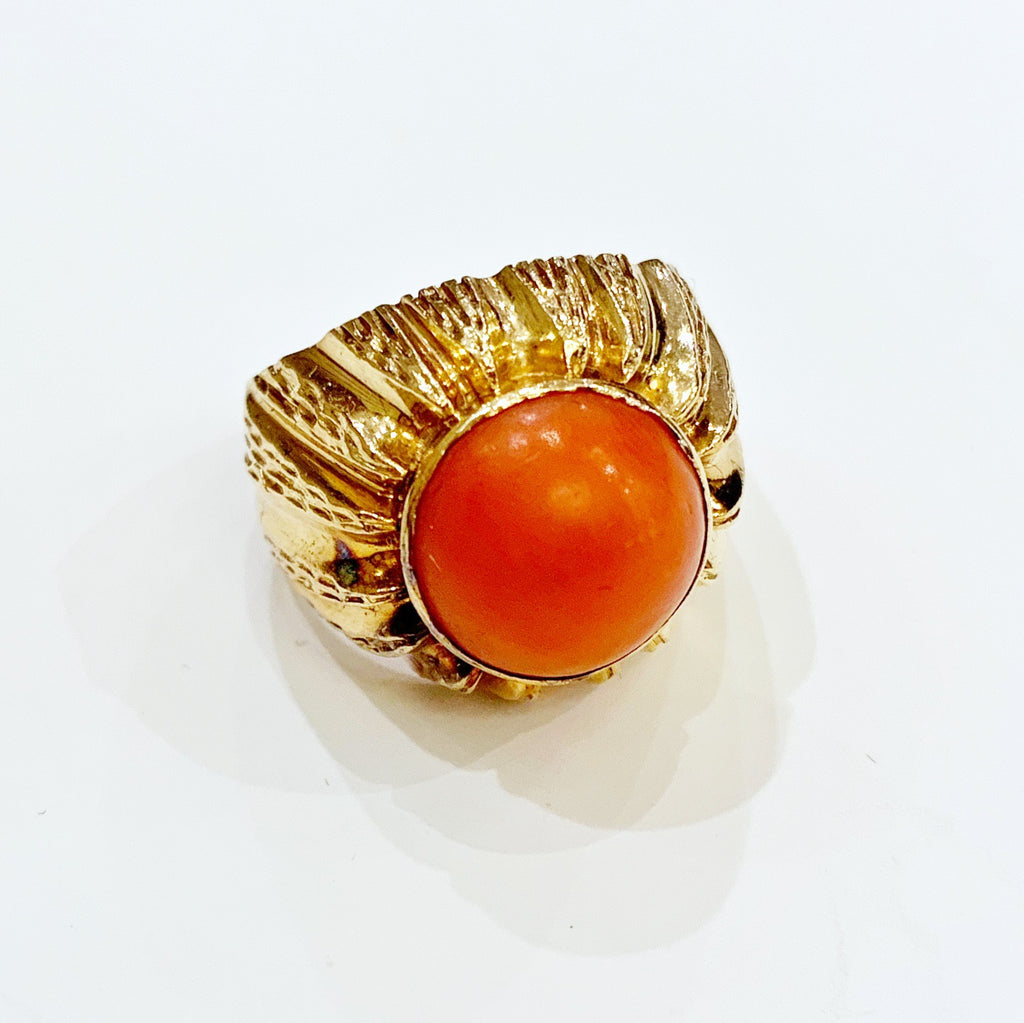 Estate Collection Ring - Mid 20th Century 18K Gold Coral