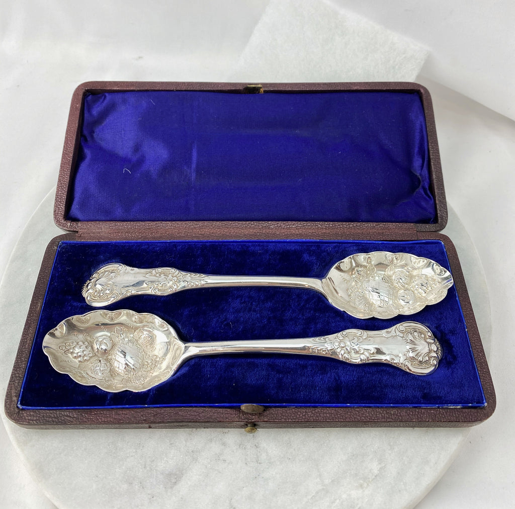 Estate Collection Silver Plate  - Boxed Set of Berry Spoons