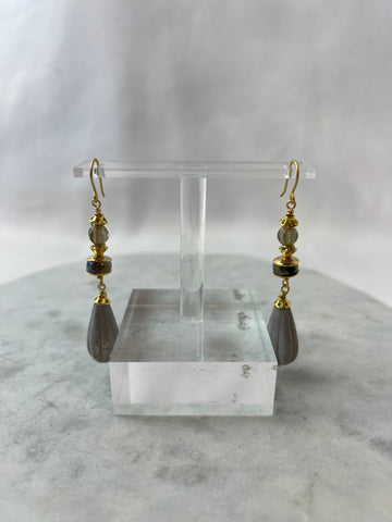 Earrings - Czech Glass w/Labradorite Earrings