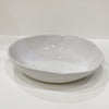 Bowl Low Profile Hand Crafted In Gloss White Stripe
