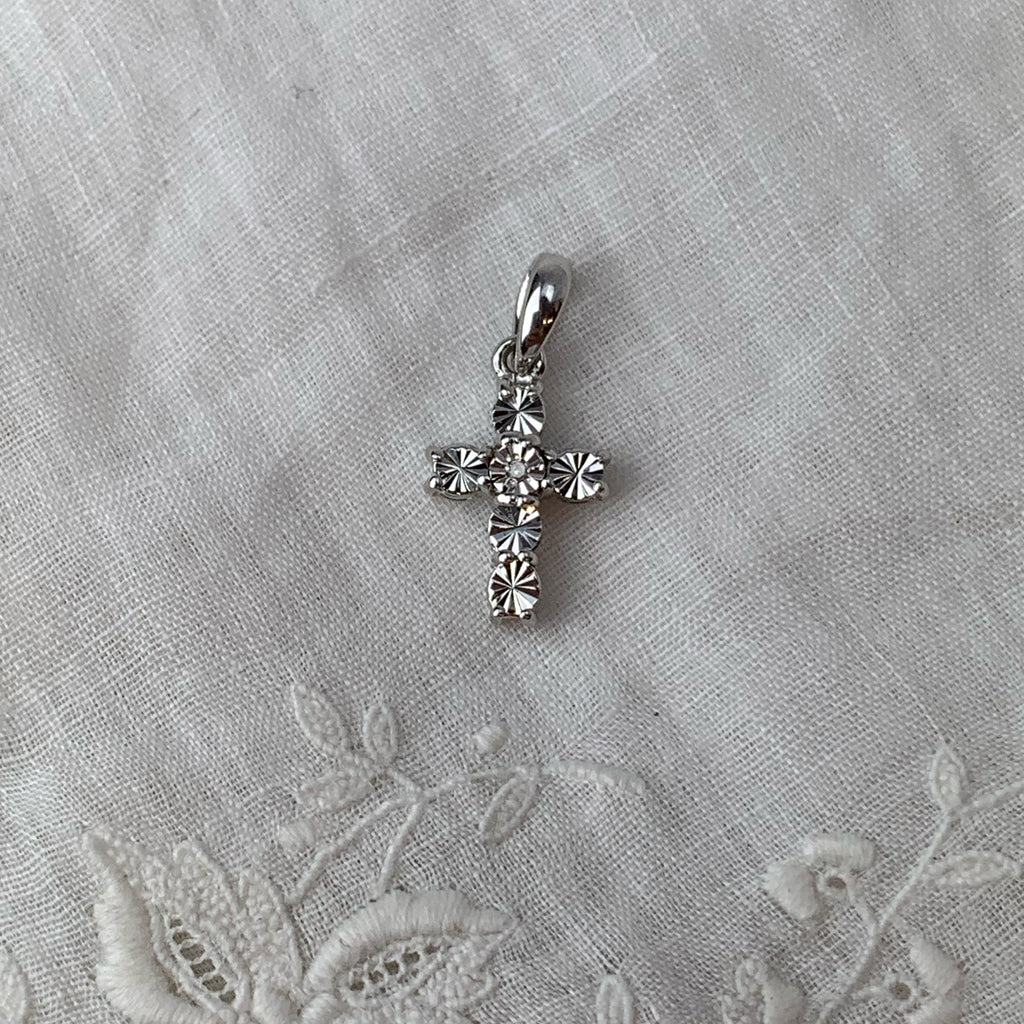 Estate Collection Small CZ Cross Pendant