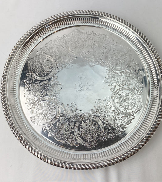 Estate Collection Silverplate Serving Tray w/Armorial