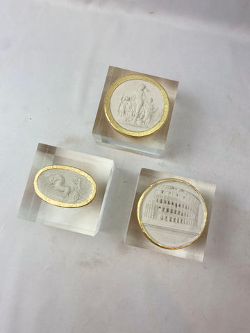 Acrylic 3x3x2 Blocks w/Intaglios