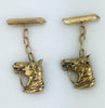 Estate Collection Cufflinks - Vintage French 18K Gold Filled Equestrian
