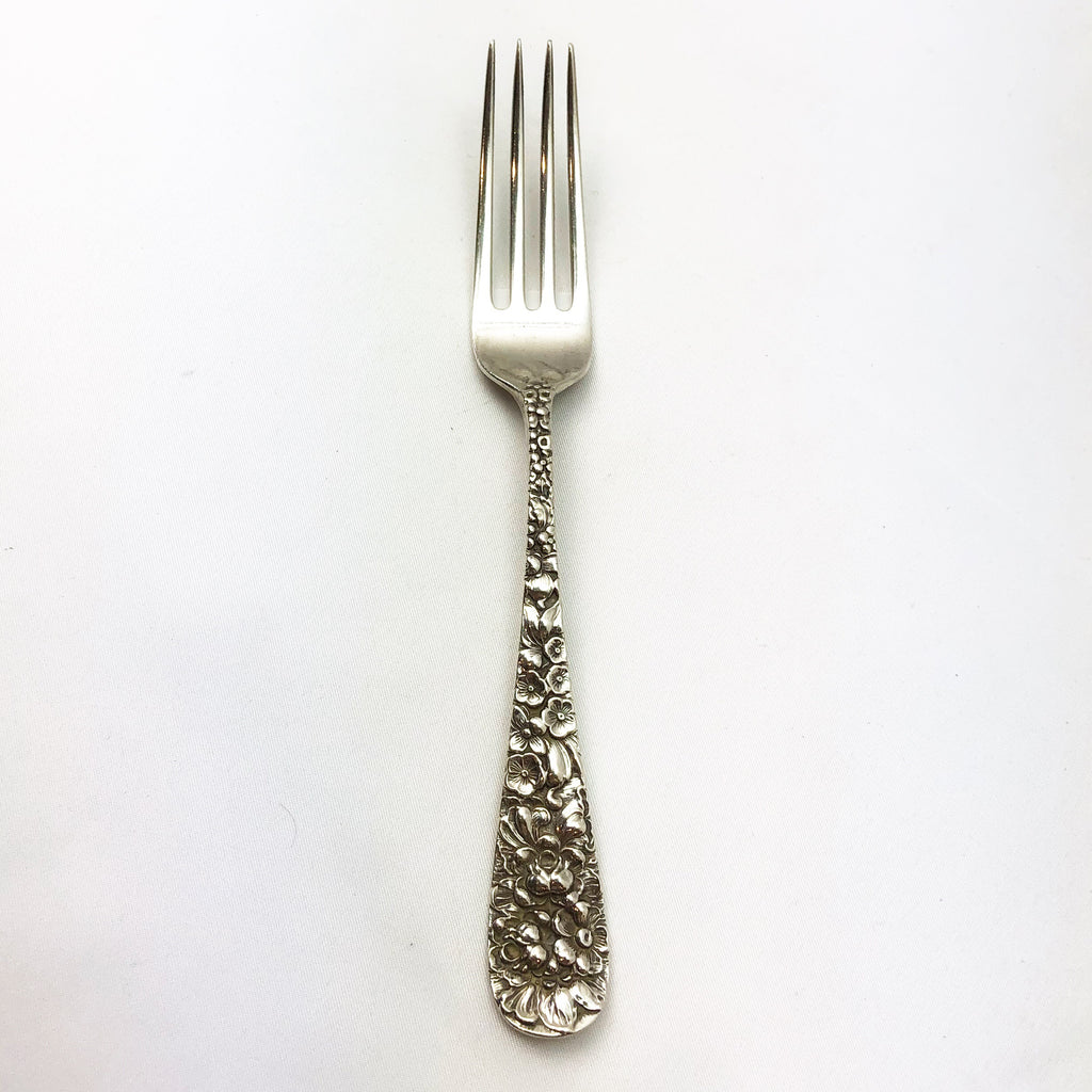 Estate Collection Sterling - Fork 7" Repousse by Kirk Steiff