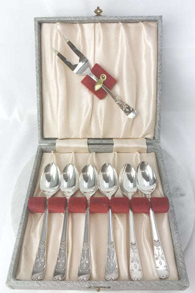 Estate Collection Silver Plate Spoons & Cake Server