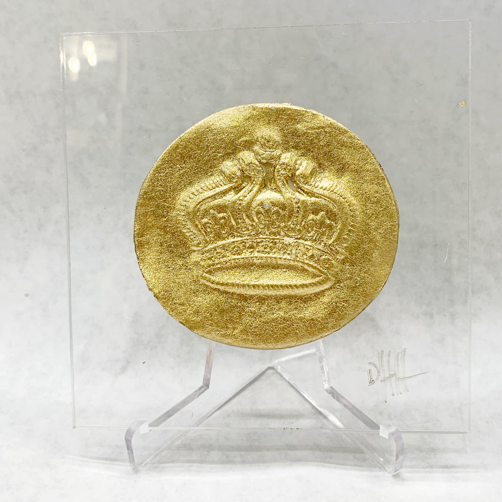 Debra Hewitt Designs - Gold Leaf Crown Medallion on Acrylic