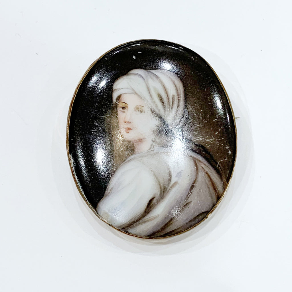 Estate Collection Brooch - Painted Woman