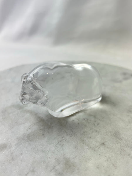 Estate Collection Clear Glass Water Buffalo Figurine