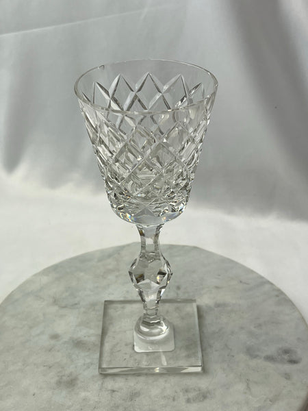 Estate Collection Wine Glass - Antique Crystal-Hawks Delft Pattern