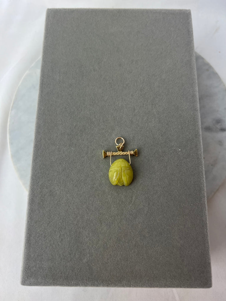 Vignette -  Carved Green Jasper Beetle