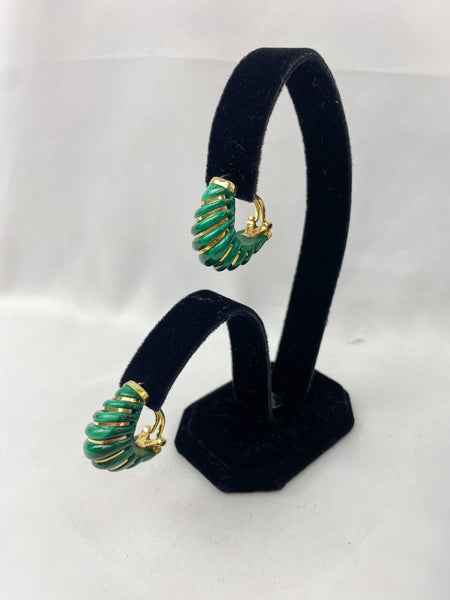 Estate Collection Earrings - Vintage Malachite
