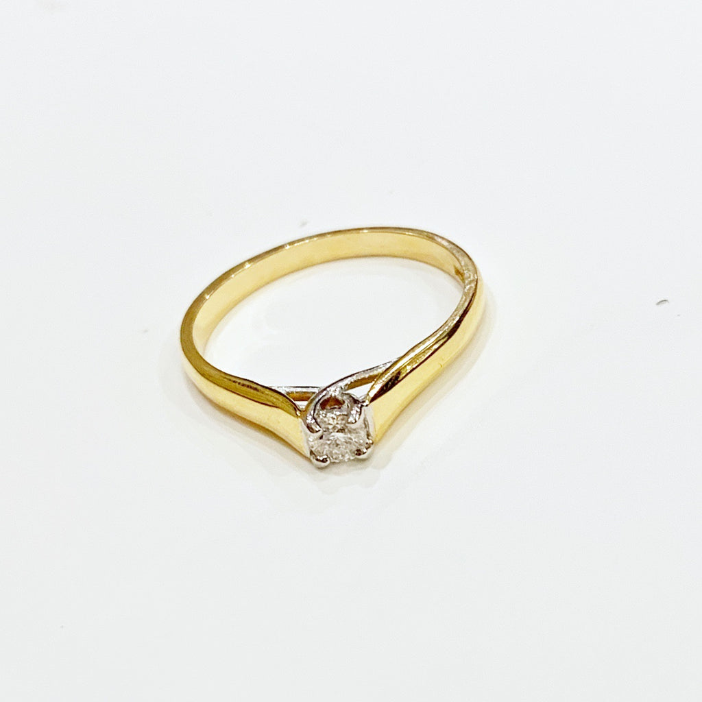 Antique 18ct Gold Diamond Boat Ring Chester Hallmarks | 871585 |  Sellingantiques.co.uk