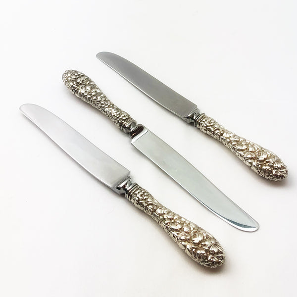 Estate Collection Sterling - Knives Dinner Repousse by Kirk Steiff