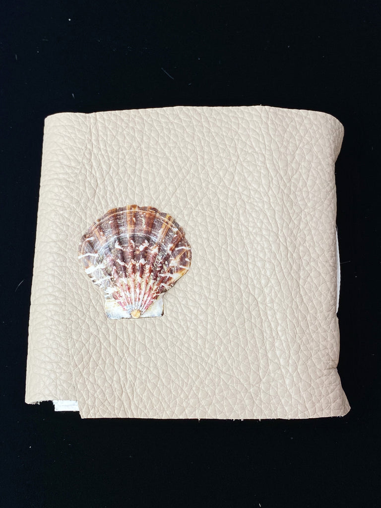 Handmade Love Note Journal in Leather w/Seashell