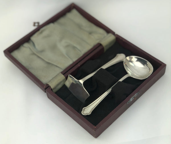 Estate Collection Baby Silver - Boxed Spoon & Food Pusher Set Hampton Utilities