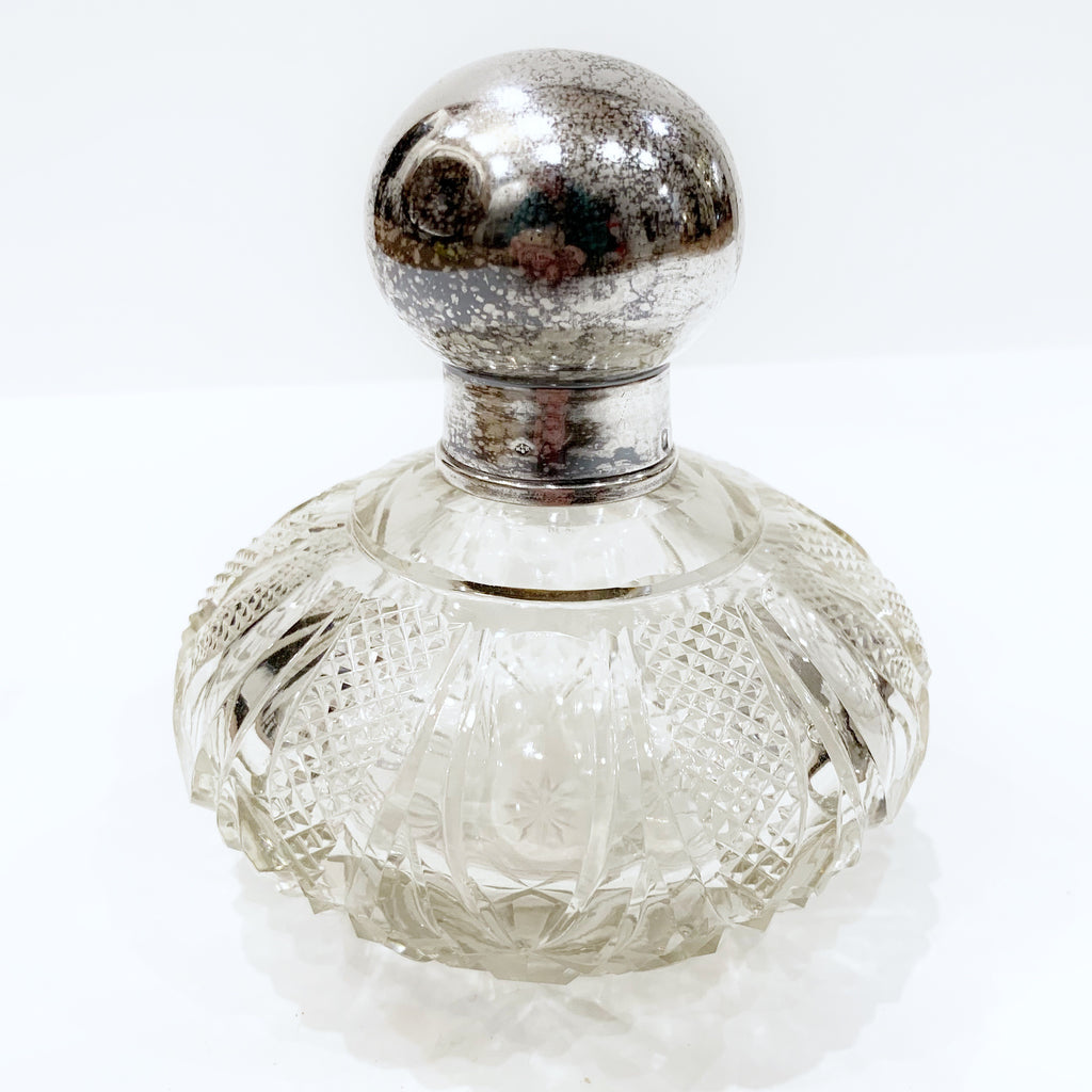 Estate Collection Silver Plate - Scent Bottle Antique Crystal