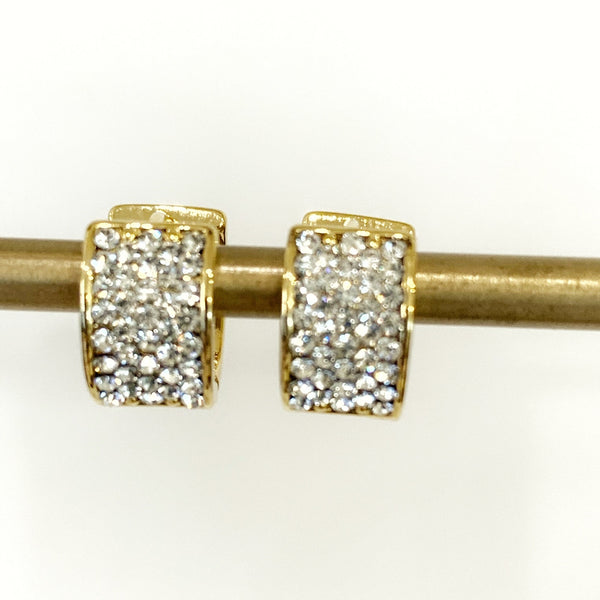 Wide Pave Huggie Hoops