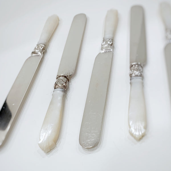 Estate Collection Silver Plate - Knives Antique Mother of Pearl